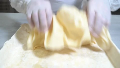 Chef Turkish is making water pastry. Stock Footage 150091787