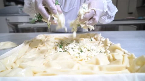 Chef Turkish is making water pastry. Stock Footage 150091864