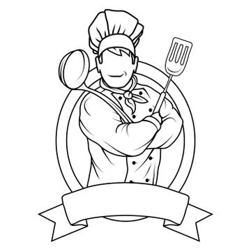 Chef in uniform. Cook logo. Chef Hat. Professional chef. Stock Illustration