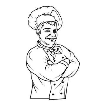 Chef in uniform. Cook logo. Chef Hat. Professional chef. Stock Illustration
