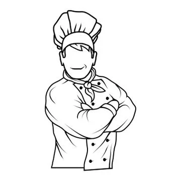 Chef in uniform. Cook logo. Chef Hat. Professional chef. Stock Illustration