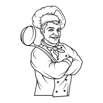 Chef in uniform. Cook logo. Chef Hat. Professional chef. Stock Illustration