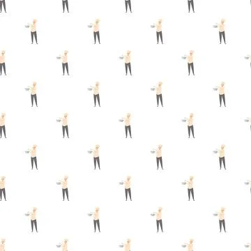 Chef uniform cooking pattern with professional kitchen worker Stock Illustration