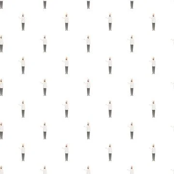 Chef in uniform pointing hand seamless pattern Stock Illustration