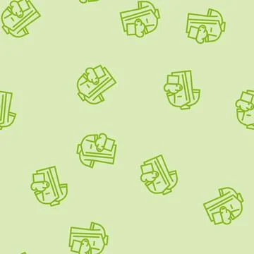 Chef uniform restaurant line vector seamless pattern Stock Illustration