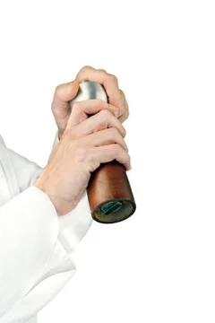 Chef uses grinder Stock Photos