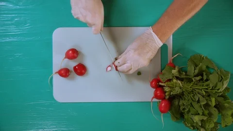 Chef using sharp knife Stock Footage 95199811