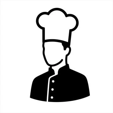 Chef vector icon illustration of male cook wearing professional uniform and.. Stock Illustration