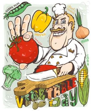 Chef vegetable day 库存插图