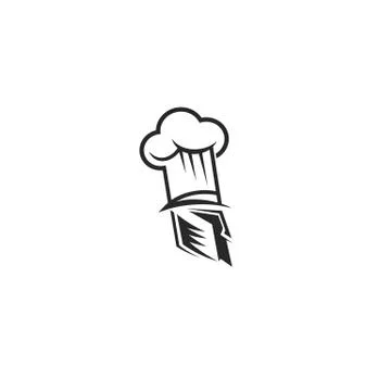 Chef warrior black hat vector illustration. Stock Illustration