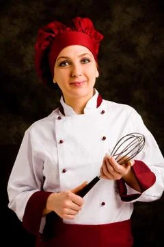 Chef with whip Stock Photos