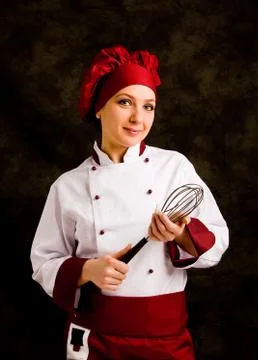 Chef with whip Stock Photos