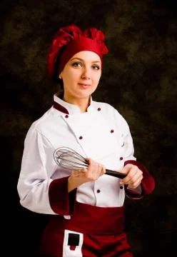 Chef with whip Stock Photos
