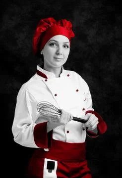 Chef with whip Stock Photos