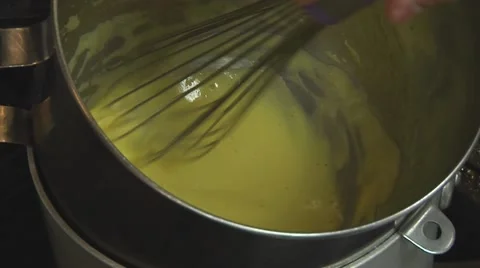 Chef Whisks Eggs and Sugar to Foam Stock Footage 52803210