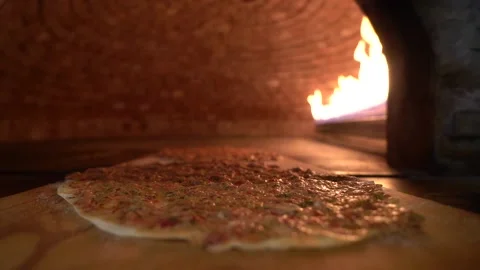 Chef who makes Turkish lahmacun and pita. Stock Footage 150092863