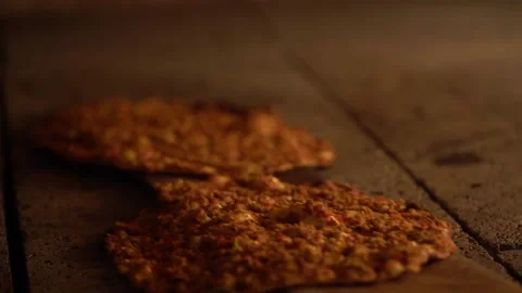 Chef who makes Turkish lahmacun and pita. Stock Footage 150093257