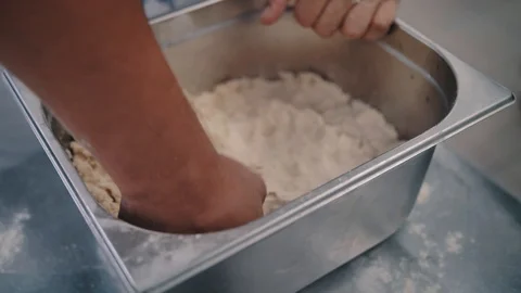 Chef wipes in the dough Stock-Footage 112591684