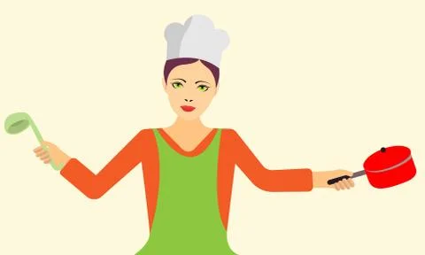Chef woman Stock Illustration