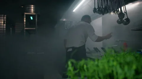 Chef Working Behind A Herb Plant Stock Footage 278677017