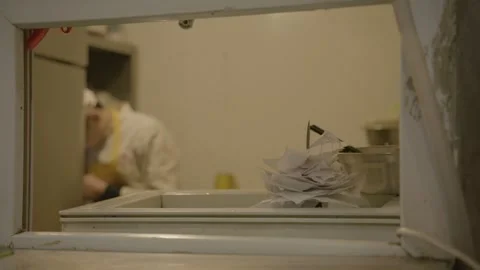 Chef Working Behind Kitchen Pass with Order Tickets in Beijing Restaurant Stock Footage 345772388