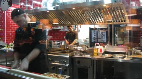Chef working in the kitchen of the restaurant Lilac. Stock Footage 58284887