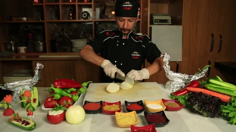 Chef working in the restaurant Stock Footage 65481440