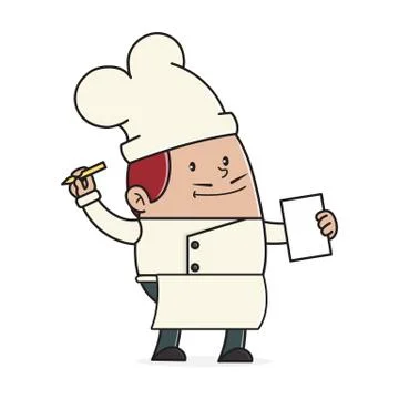 Chef writing the order 스톡 일러스트