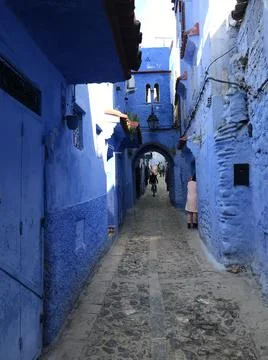 Chefchaouen back alley Stock Photos