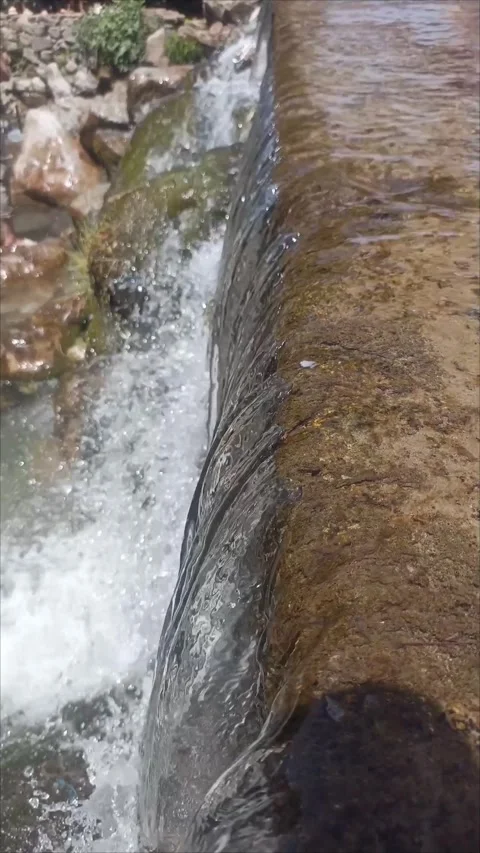 Chefchaouen Ras El Maa Waterfall Small Cascade Close Up Stock Footage 340554985