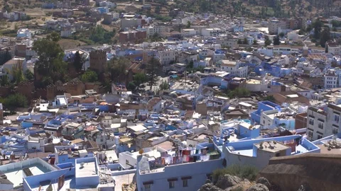Chefchaoun from the top Stock Footage 130071261