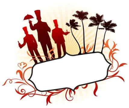 Chefs on abstract frame background Stock Illustration