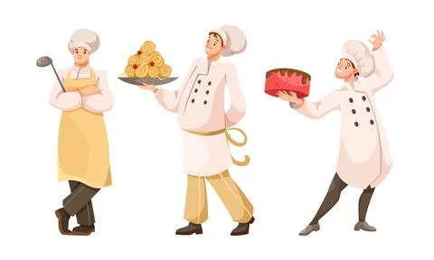Chefs in Action A Celebration of Culinary Creativity, Passion, and Artistry in Stock Illustration