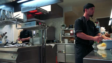 Chefs cook in the professional kitchen in the restaurant  動画素材 67429810