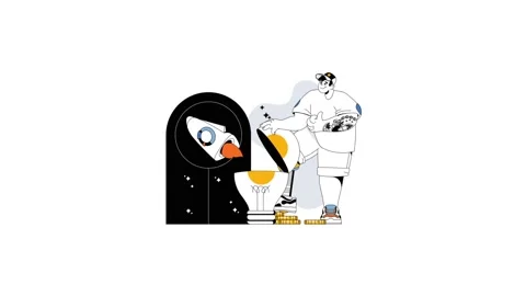 Chefs Culinary Creation - A Modern Illustration of Food Preparation. Stock Footage 318345503