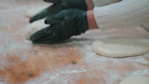 The chef's hands make a cake Stock Footage 148495397