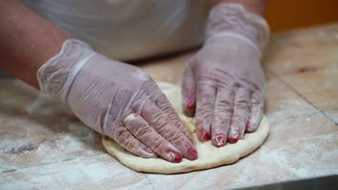 The chef's hands make a cake Stock Footage 148495485