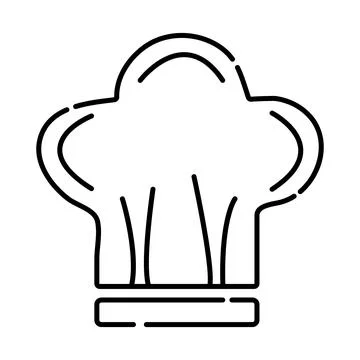Chef's hat black line icon Stock Illustration
