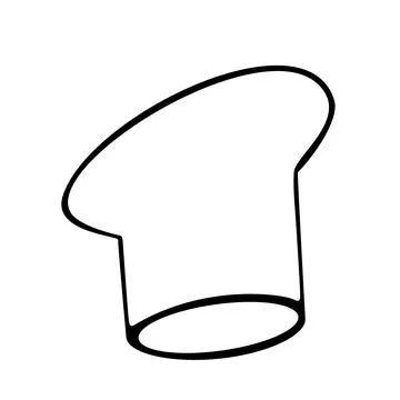 Chef's hat hand drawn ink sketch isolated on white background. Stock Illustration