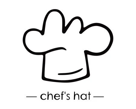 Chef's hat icon in doodle style isolated on white background Stock Illustration
