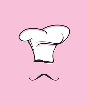 Chef's hat on pink background Stock Illustration