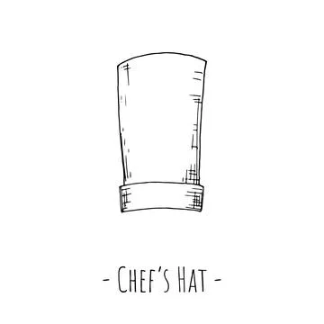 Chef's hat. Vector illustration. Isolated object on a white background. Stock Illustration