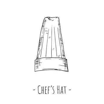 Chef's hat. Vector illustration. Isolated object on a white background. Stock Illustration