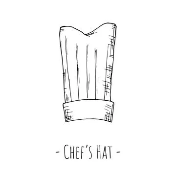 Chef's hat. Vector illustration. Isolated object on a white background. Stock Illustration