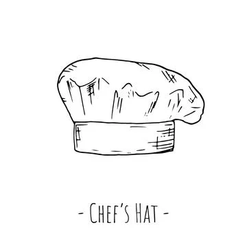 Chef's hat. Vector illustration. Isolated object on a white background. Stock Illustration