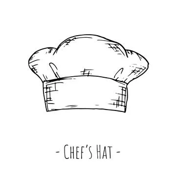 Chef's hat. Vector illustration. Isolated object on a white background. Stock Illustration
