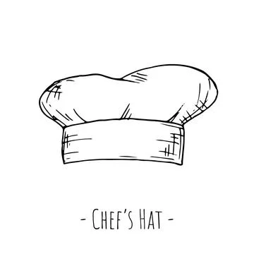 Chef's hat. Vector illustration. Isolated object on a white background. Stock Illustration