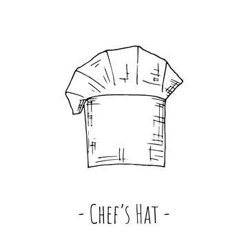 Chef's hat. Vector illustration. Isolated object on a white background. Stock Illustration