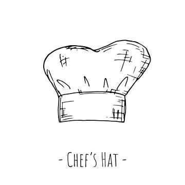 Chef's hat. Vector illustration. Isolated object on a white background. Stock Illustration