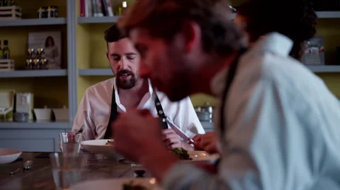 Chefs having lunch. Stock Footage 64118071